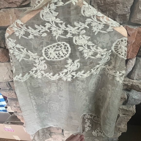 Clever Carriage Company Elegant Sheer Embroidered Scarf - Picture 7 of 9